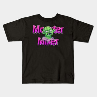 Monster Mixer Funny Zombie No Brains, No Worries Halloween Sarcastic Zombie Banter Kids T-Shirt